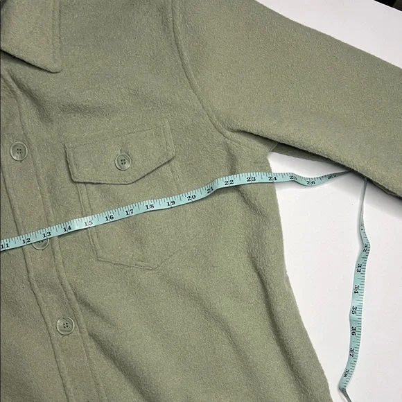 Joie Light Green Fleece  Shacket - Picture 7 of 11